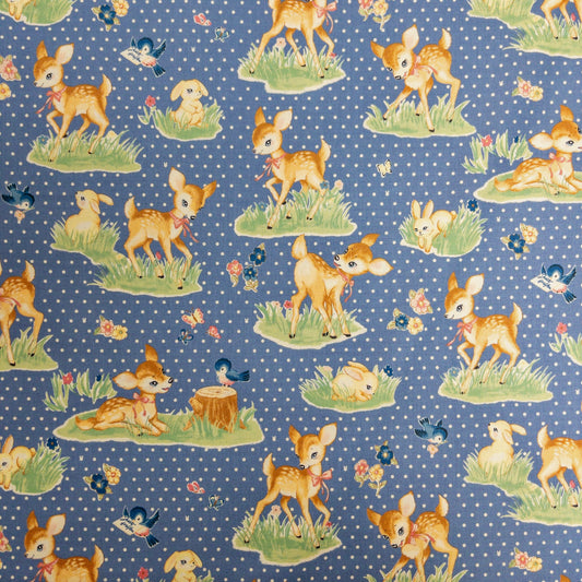Japan | retro sika deer 復古梅花鹿 | cotton printed sheeting 純棉