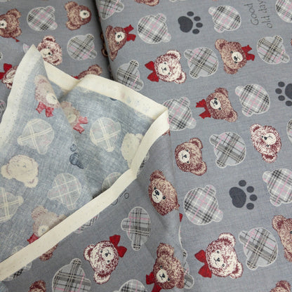 Japan | retro british teddy bear 復古英倫小熊 | cotton printed sheeting 純棉