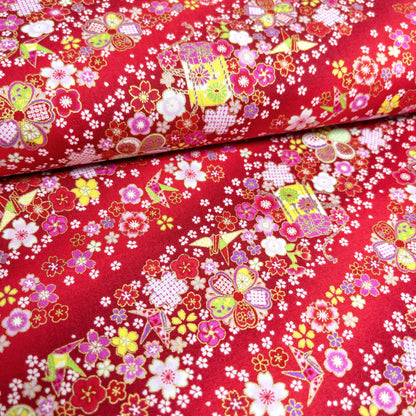 Japan | gilded japanese kaioke 燙金漸變花海貝桶 | cotton printed sheeting 純棉