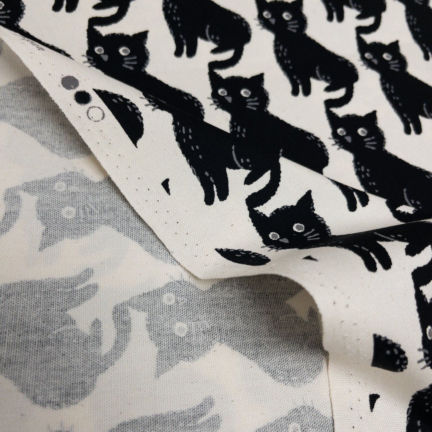 Japan | black grey cat 黑貓灰貓 | cotton printed oxford 純棉