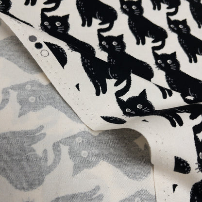 Japan | black grey cat 黑貓灰貓 | cotton printed oxford 純棉