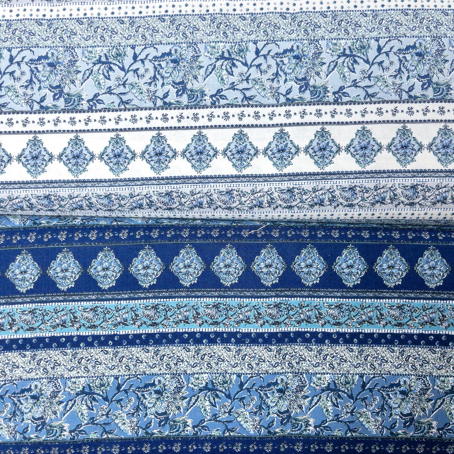 Japan | Ethnic pattern horizontal pattern 民族花圖案 - 拼橫間紋 | cotton printed sheeting 純棉