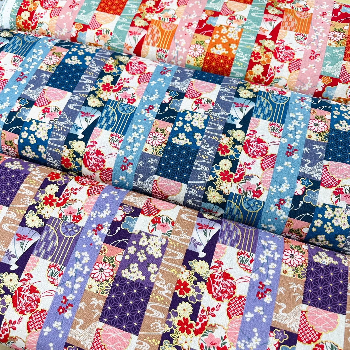 Japan | japanese patchwork pattern 和風拼布圖案 | cotton printed poplin 竹節純棉