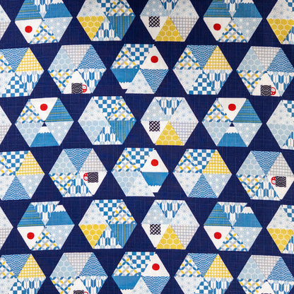 Japan | hexagon japanese pattern 六角和風圖案 | cotton printed dobby 竹節純棉