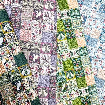 Japan | artistic style animals cat 歐洲動物拼磚 貓貓 | cotton printed sheeting 純棉