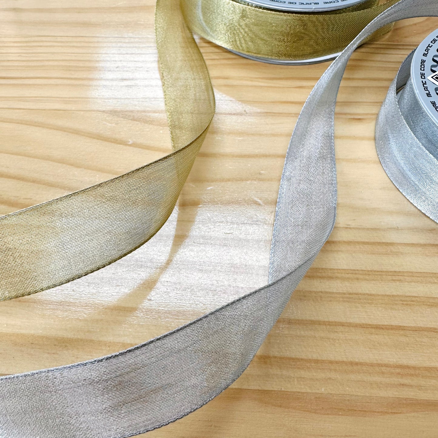 ribbon 絲帶 | gold silver wired mesh ribbon 金銀色網絲帶 25mm