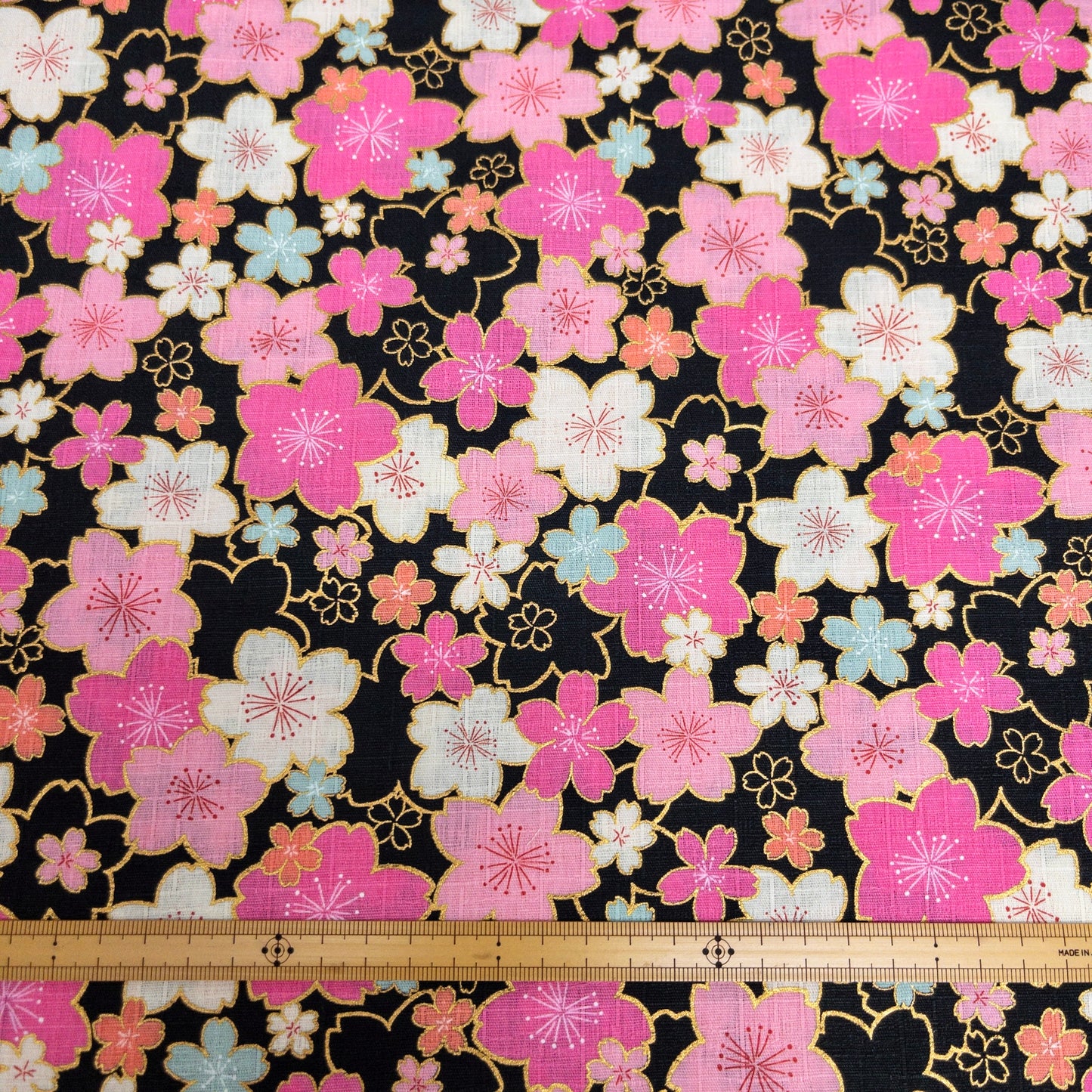 Japan | japanese bronzing pink sakura 和風燙金粉紅櫻花 | cotton printed poplin 竹節純棉