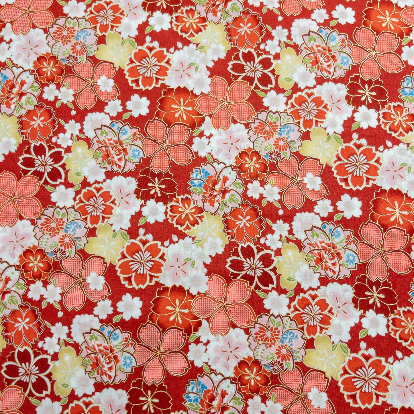 Japan | bronzing Japanese sakura 燙金和風藍櫻花 | cotton printed sheeting 純棉