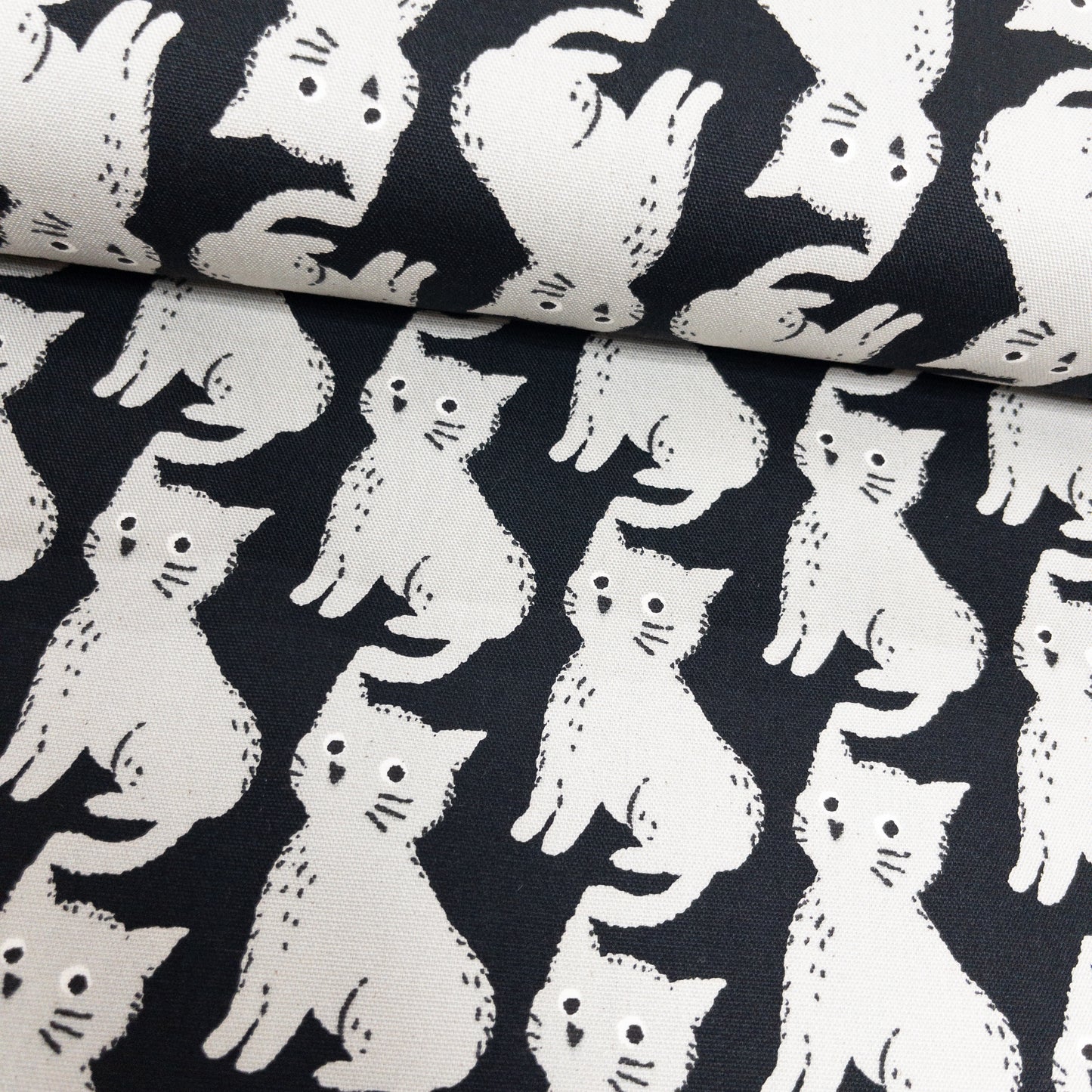 Japan | black grey cat 黑貓灰貓 | cotton printed oxford 純棉