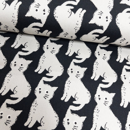 Japan | black grey cat 黑貓灰貓 | cotton printed oxford 純棉