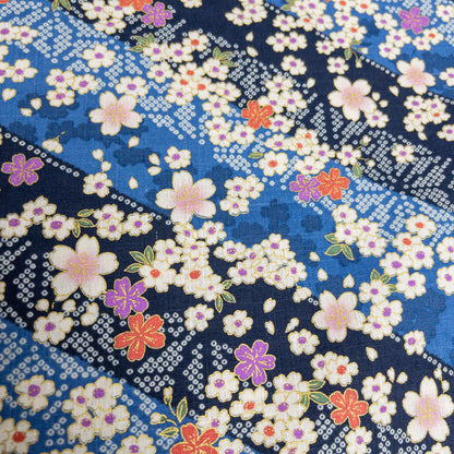 Japan | japanese hot stamping flower pattern 燙金斜紋櫻花 | cotton printed poplin 竹節純棉