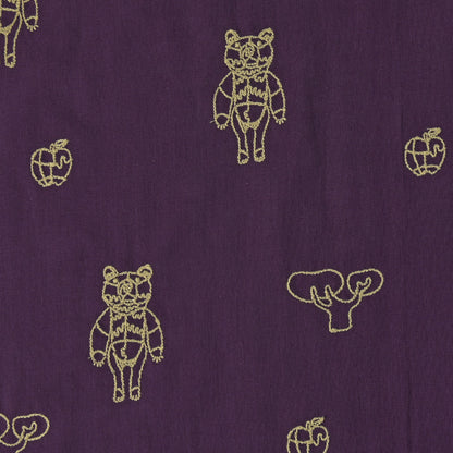 ＋HAyU fabric | HAyU BEAR | cotton double gauze embroidery 刺繡二重妙