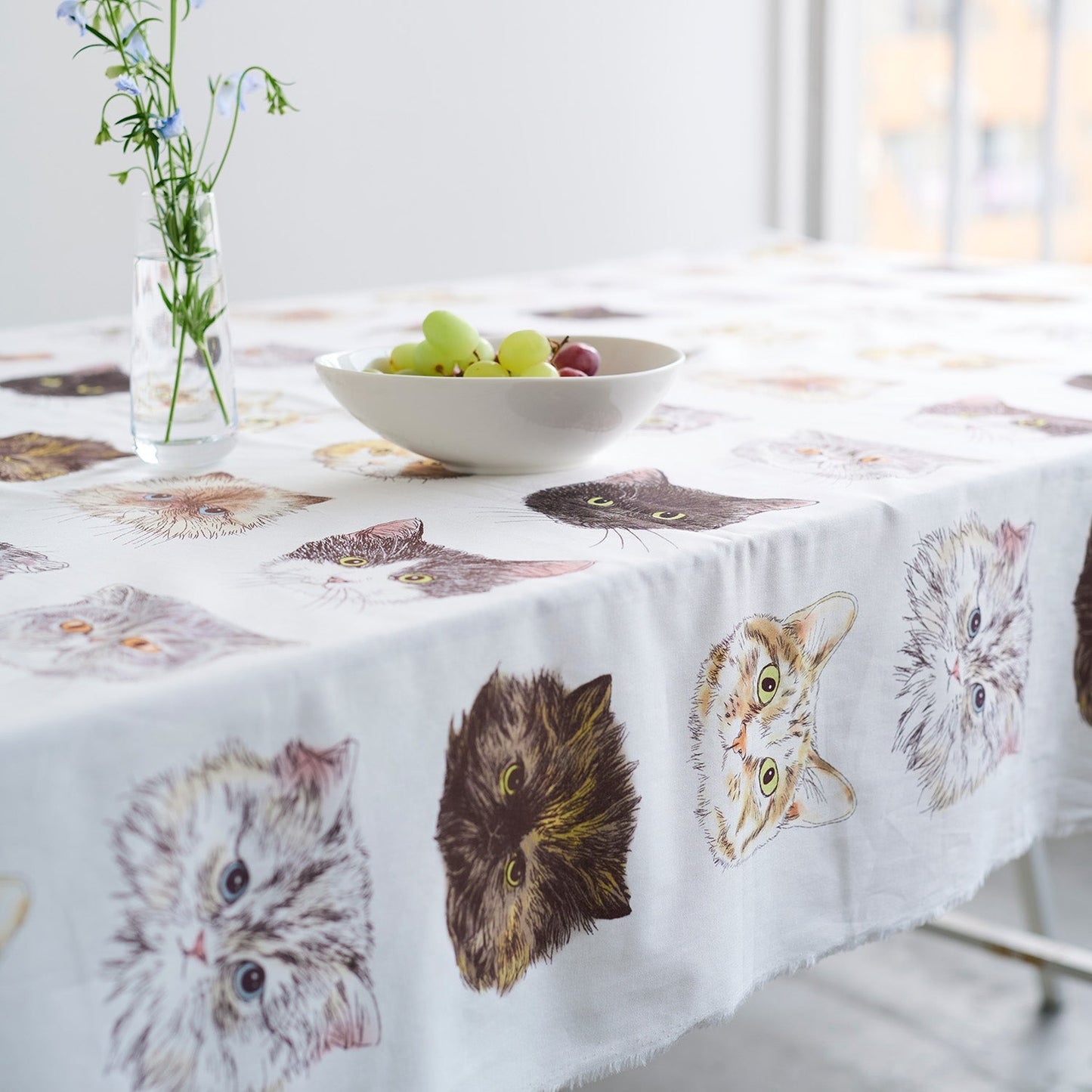 Kokka | 365 cat. art cat faces 貓臉 | cotton printed sheeting 純棉