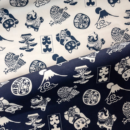 Japan | japanese pattern daruma 達摩和風圖案 | cotton printed light weight canvas 純棉