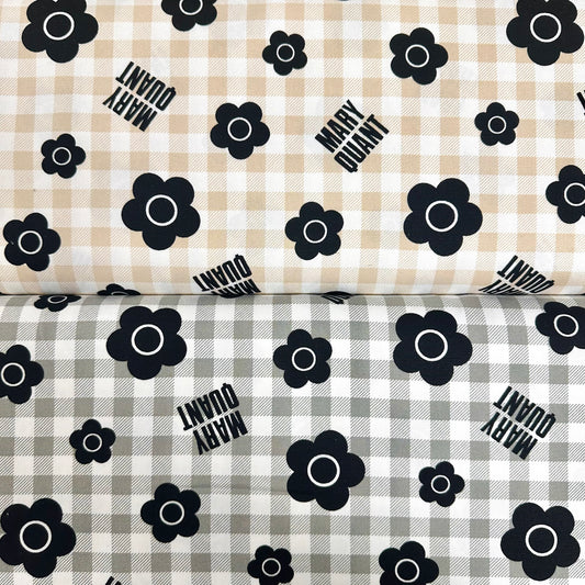 Mary Quant | checked pattern flowers 格子圖案花朵 | cotton printed oxford 純棉