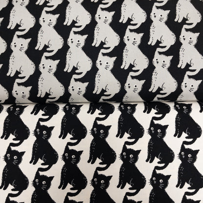 Japan | black grey cat 黑貓灰貓 | cotton printed oxford 純棉