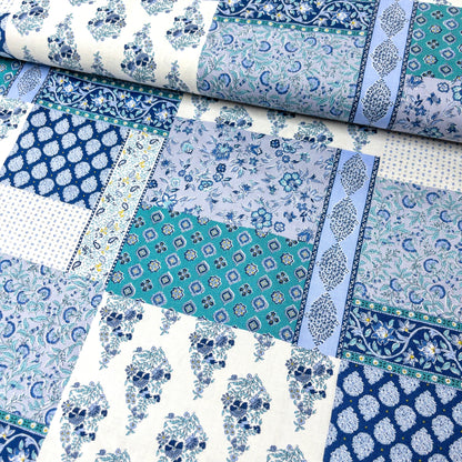 Japan | Ethnic pattern patchwork 民族花圖案 - 拼圖 | cotton printed sheeting 純棉