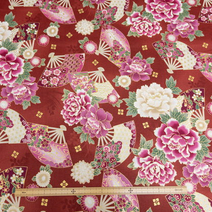 Quilt Gate | gildedflower sensu fan 燙金和扇花 | cotton printed sheeting 純棉