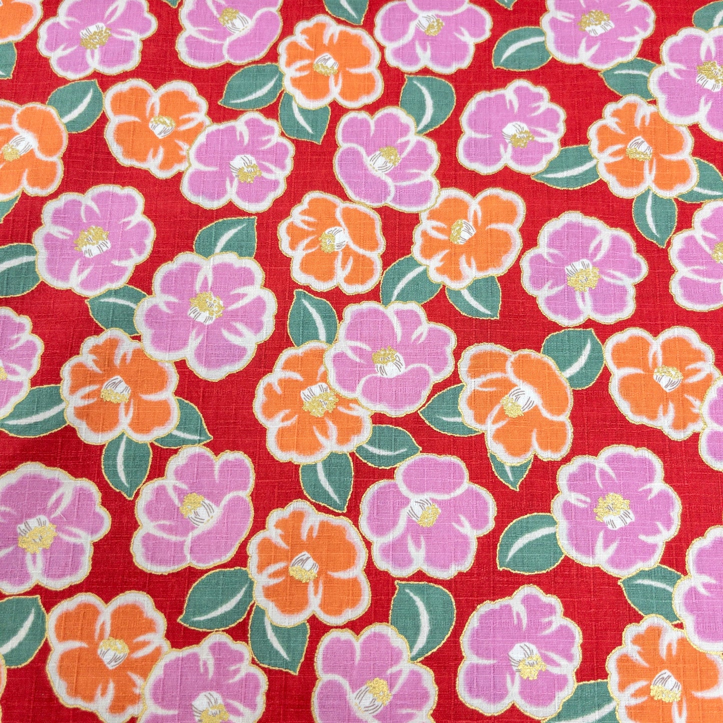 Japan | japanese bronzing flowers 和風燙金漸變色花 | cotton printed poplin 竹節純棉