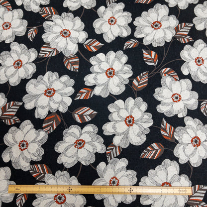 Japan | flowers 鋼筆線條大花 | cotton linen 棉麻