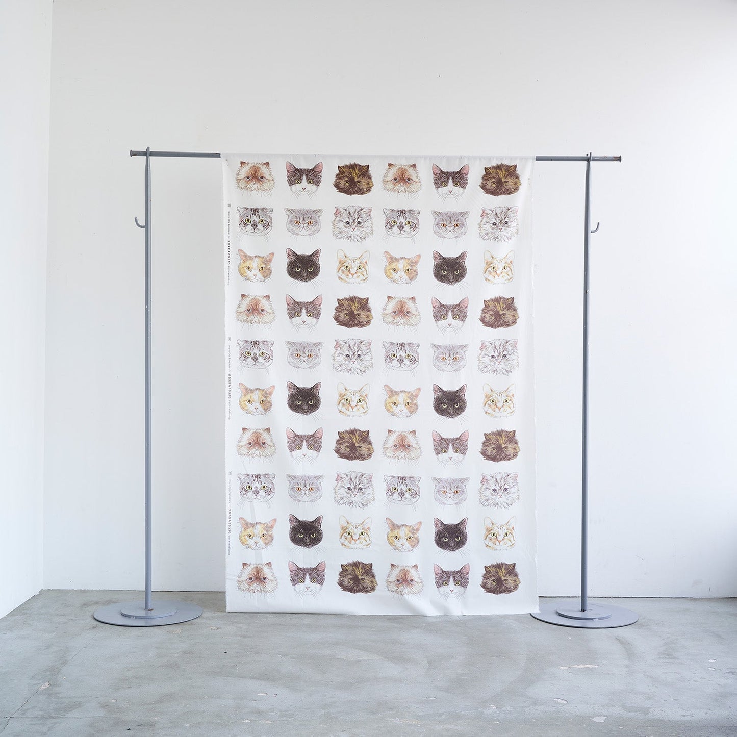 Kokka | 365 cat. art cat faces 貓臉 | cotton printed sheeting 純棉