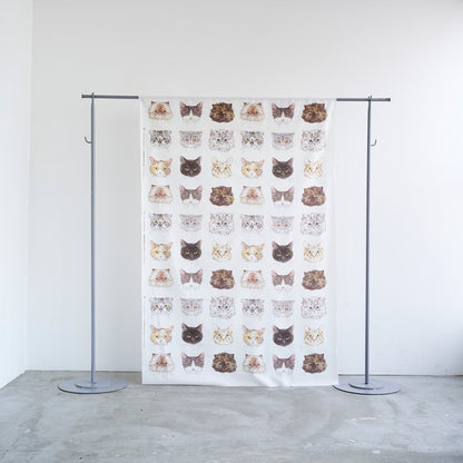 Kokka | 365 cat. art cat faces 貓臉 | cotton printed sheeting 純棉