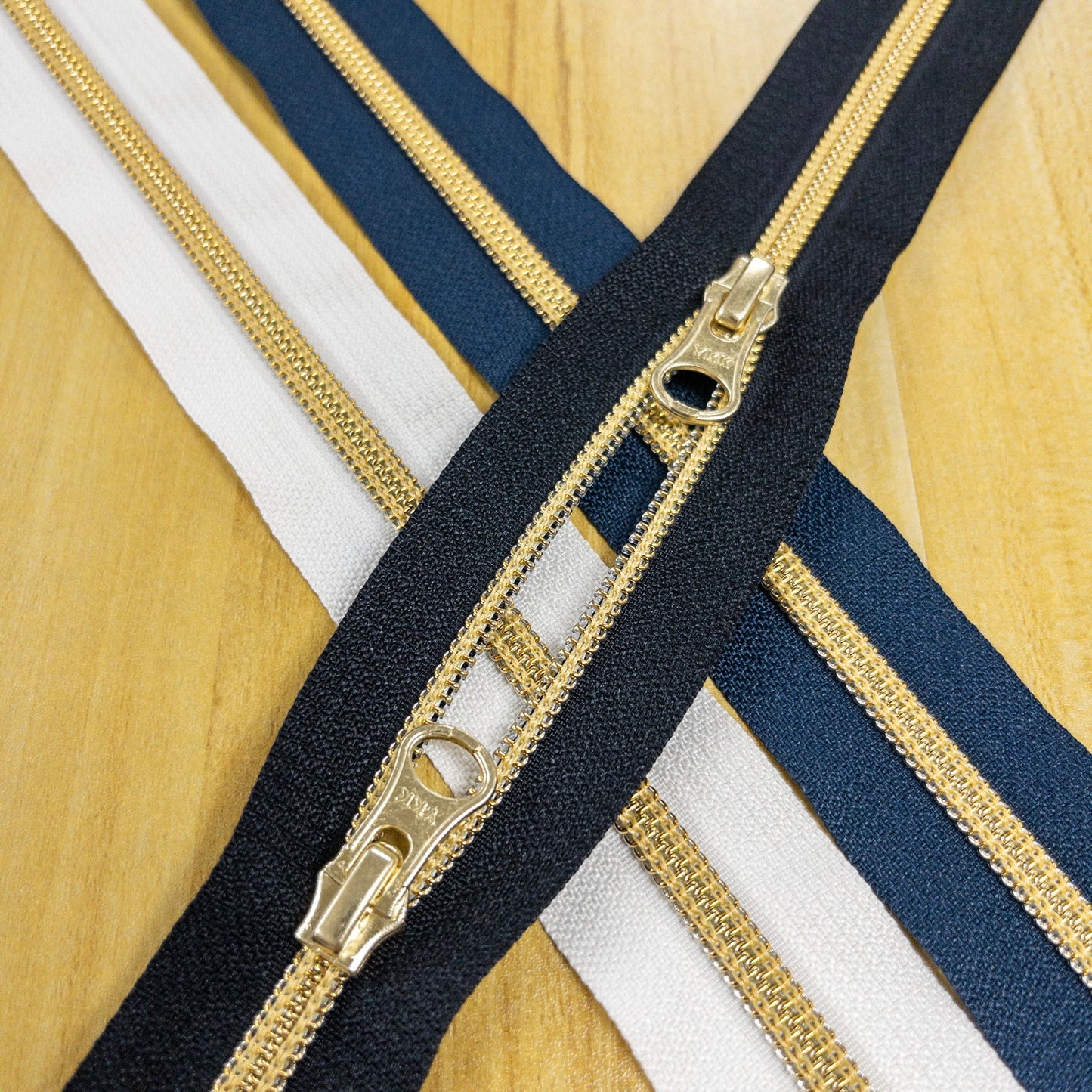 YKK Metallion Gold Coil Nylon close end double slide zipper 50cm 3 colors YKK金色尼龍密尾雙頭拉鍊 50cm 3色