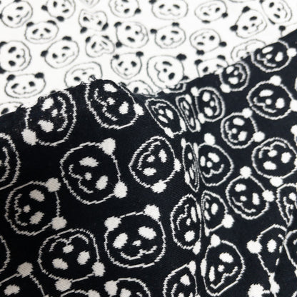 maffon | panda black ivory 熊貓 黑+米色 | cotton jacquard knit 雙面純棉提花針織 - 160cm