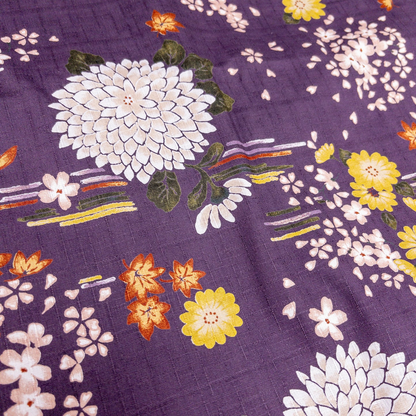 kobayashi | chrysanthemum cherry blossom maple 菊花櫻花和楓葉 | cotton poplin 竹節棉