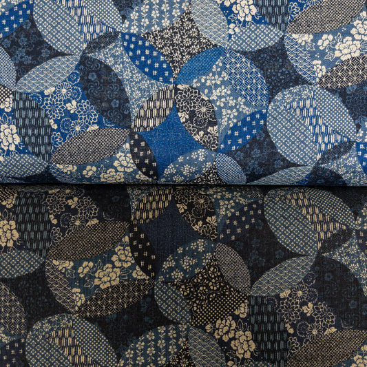 Japan | patchwork pattern 圖型拼布圖案 | cotton printed poplin 竹節純棉