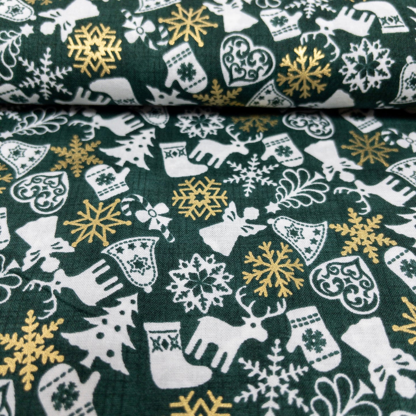 Japan | gilded christmas decoration 燙金聖誕裝飾 | cotton printed sheeting 純棉