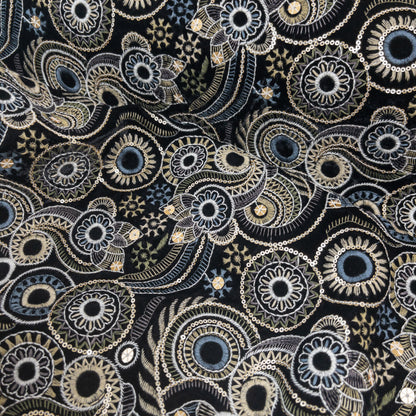 India | wheel embroidered fabric 圓輪花紋刺繡布