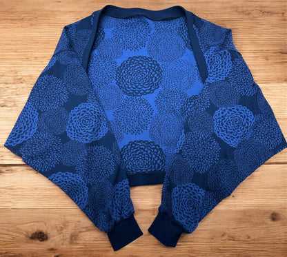 maffon | dahlia navy 大麗花 深藍 | cotton jacquard knit 雙面純棉提花針織 - 160cm