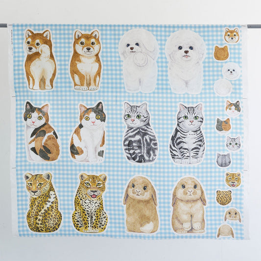 kokka home deco turn around animals - 擰頭小動物 | cotton printed sheeting 純棉