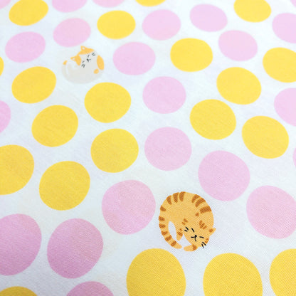 Japan | dots and cats 波點貓貓 | cotton printed sheeting 純棉