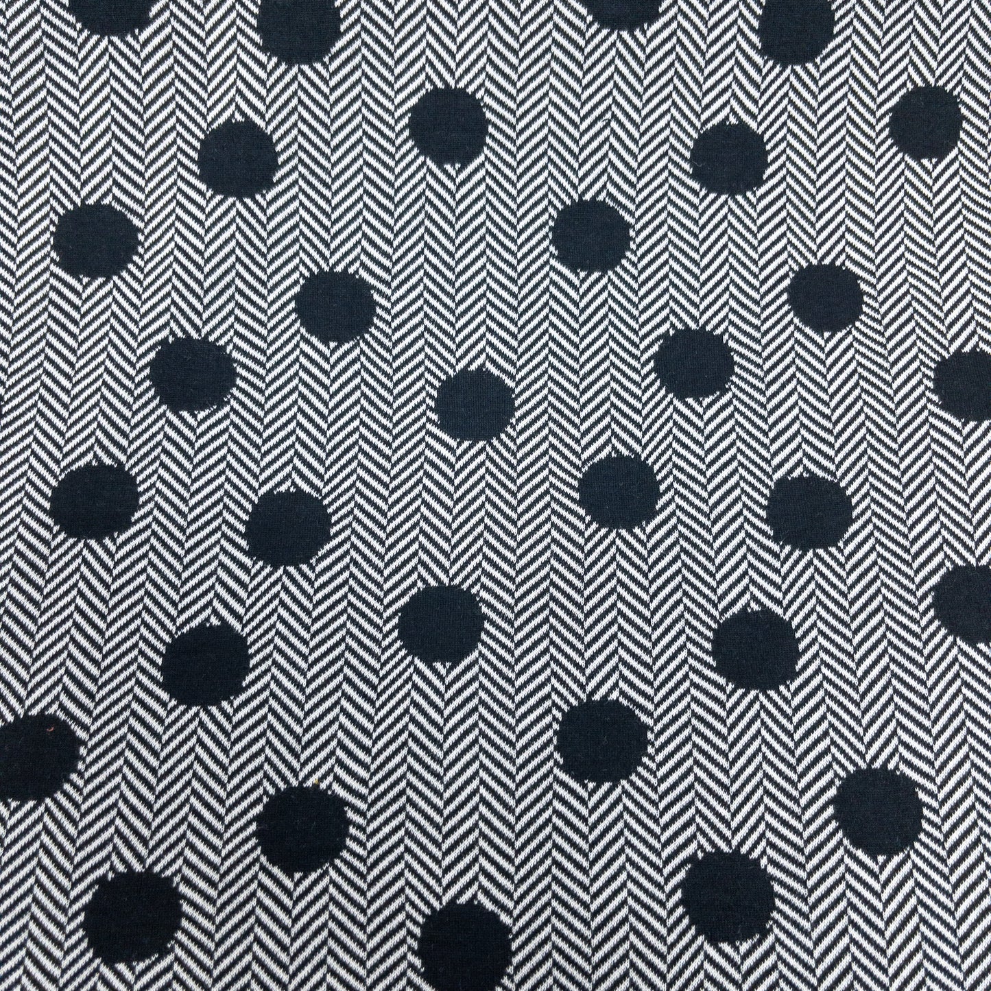 maffon | tweed dot black ivory 花呢圓點 黑+米色 | cotton jacquard knit 雙面純棉提花針織 - 160cm