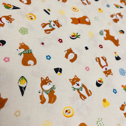 Japan | Shiba sushi 柴犬壽司手卷 | cotton printed sheeting 純棉