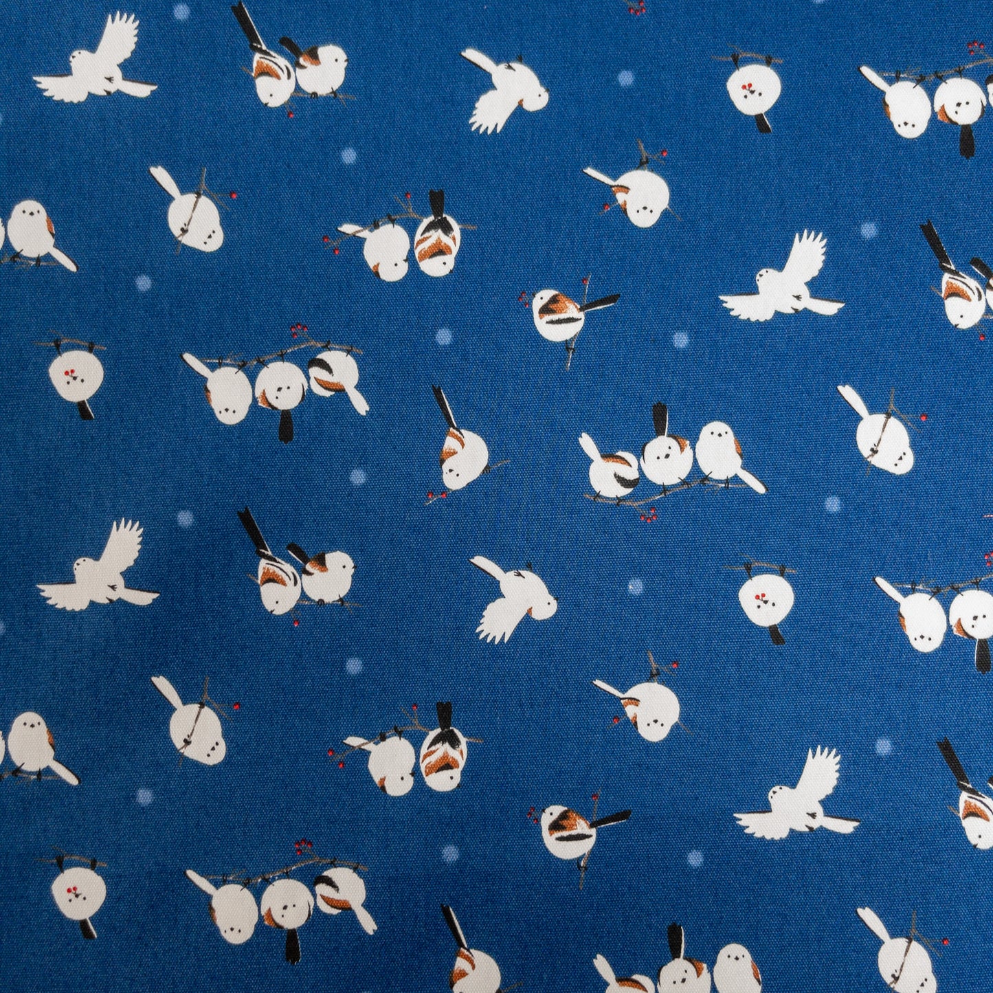 Japan | long-tailed tit 北海道小鳥「雪之妖精」 | cotton printed oxford 純棉