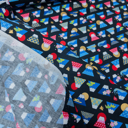 Japan | hot stamping fuji  燙金富士山圖案 | cotton printed sheeting