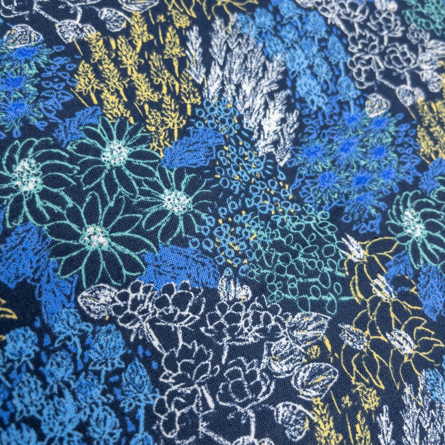 Japan | miscanthus blue flower sea 芒草藍花花海 | cotton linen 軟棉麻