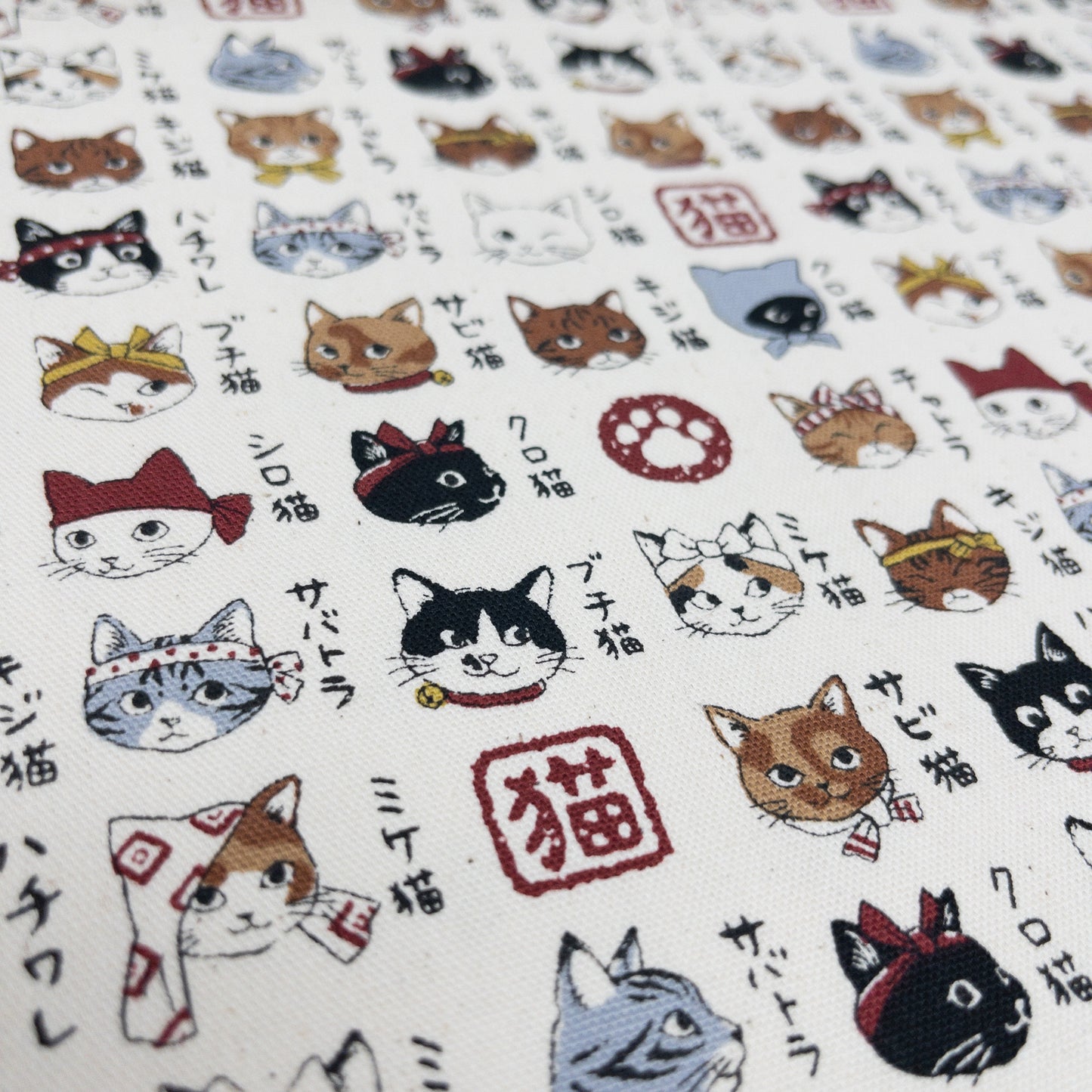 Japan | Japanese cat illustrated guide 日本貓貓圖鑑 | cotton printed oxford 純棉