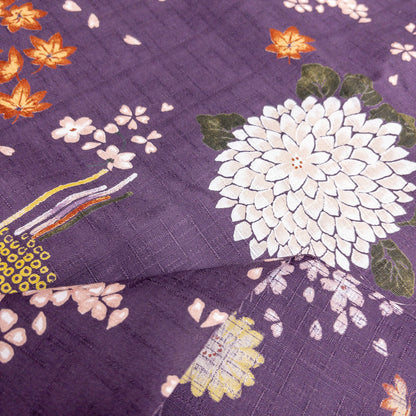 kobayashi | chrysanthemum cherry blossom maple 菊花櫻花和楓葉 | cotton poplin 竹節棉