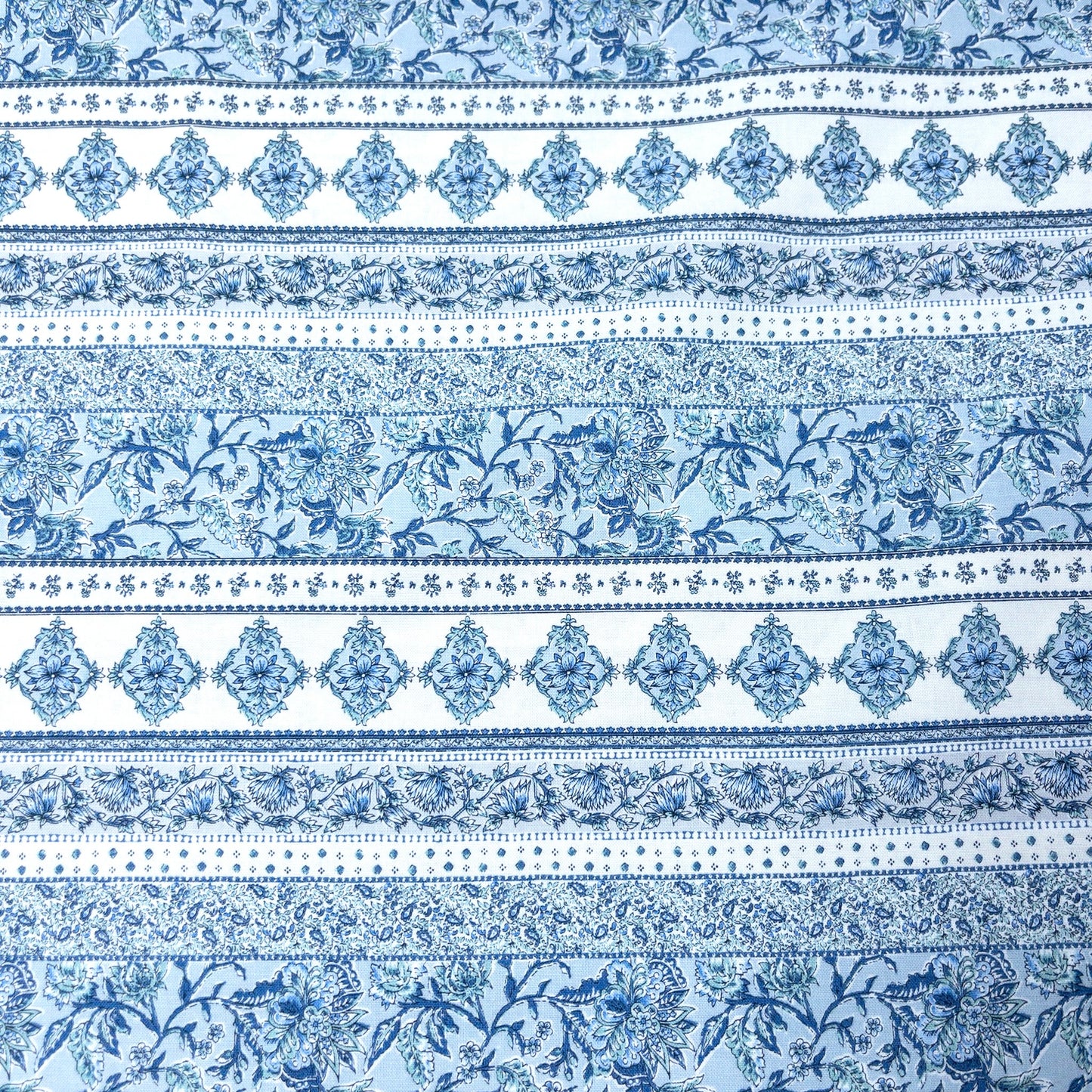 Japan | Ethnic pattern horizontal pattern 民族花圖案 - 拼橫間紋 | cotton printed sheeting 純棉