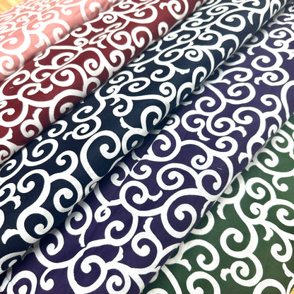 Japan | scroll karaksa 唐草紋 | cotton printed sheeting 純棉