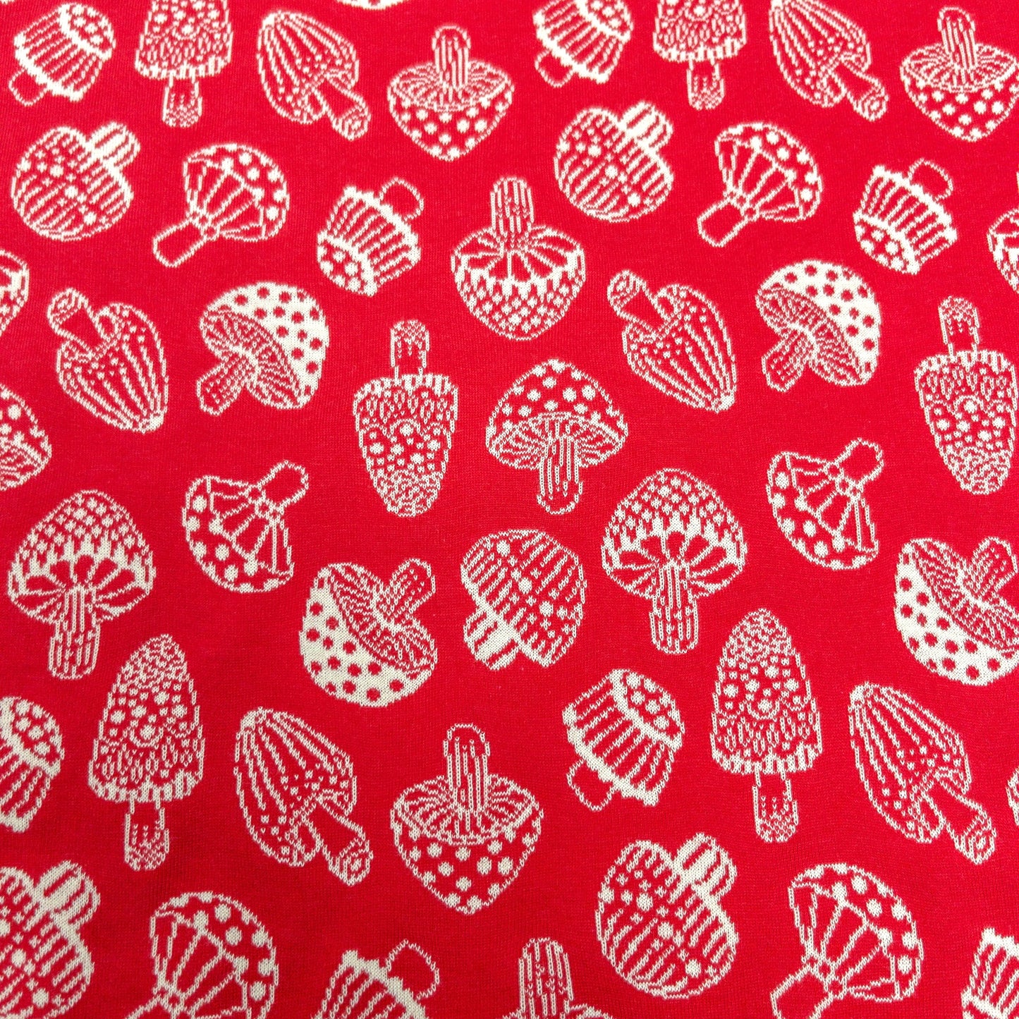 maffon | mushroom red almond 蘑菇 紅+杏色 | cotton jacquard knit 雙面純棉提花針織 - 160cm