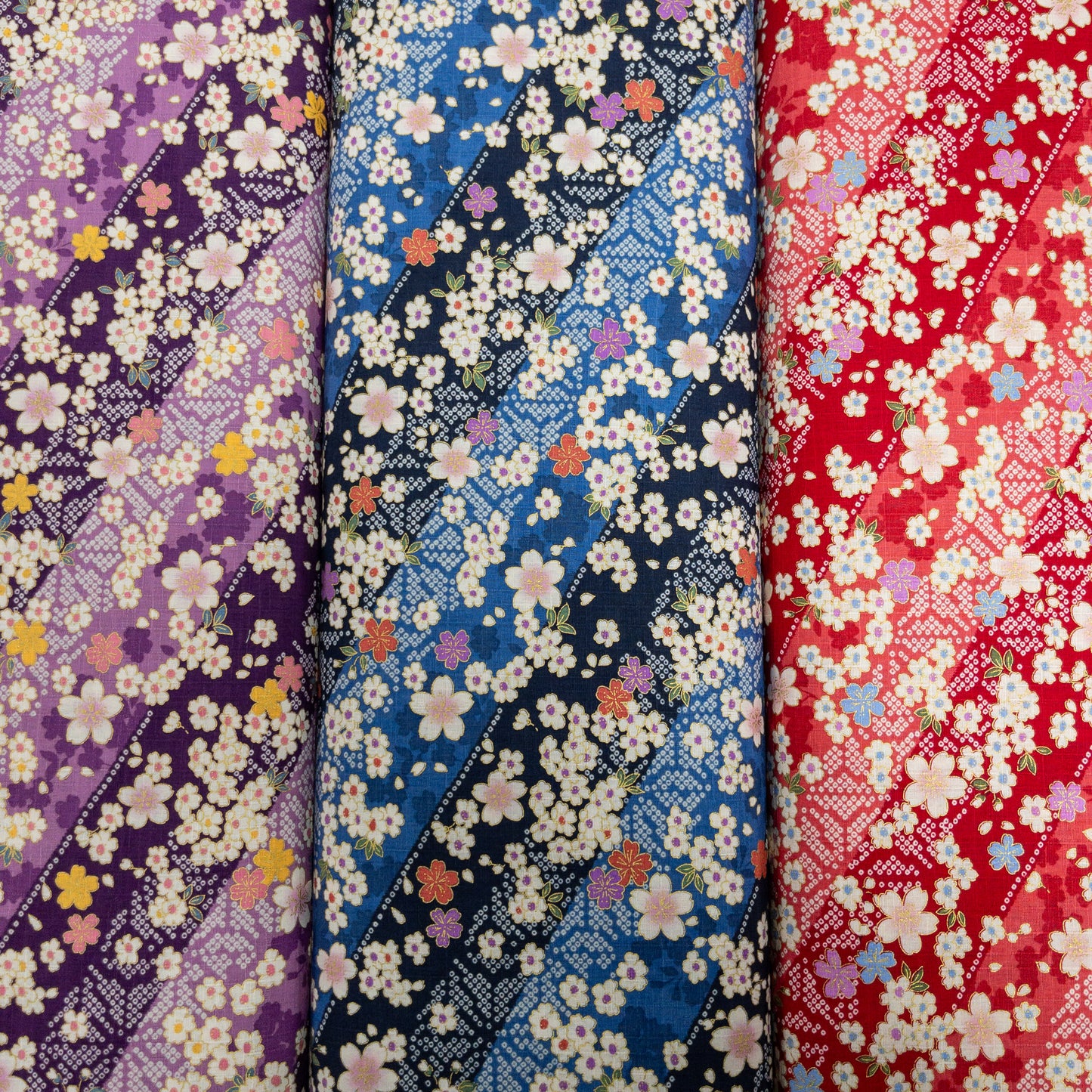 Japan | japanese hot stamping flower pattern 燙金斜紋櫻花 | cotton printed poplin 竹節純棉