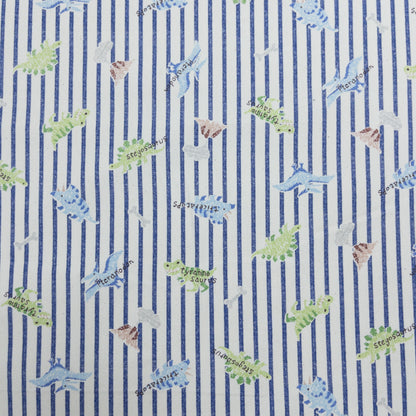 Japan | dinosaur petit embroidery 間條恐龍仿刺繡 | cotton printed oxford 純棉