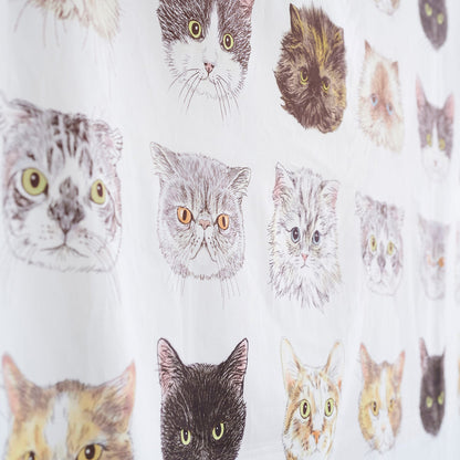 Kokka | 365 cat. art cat faces 貓臉 | cotton printed sheeting 純棉