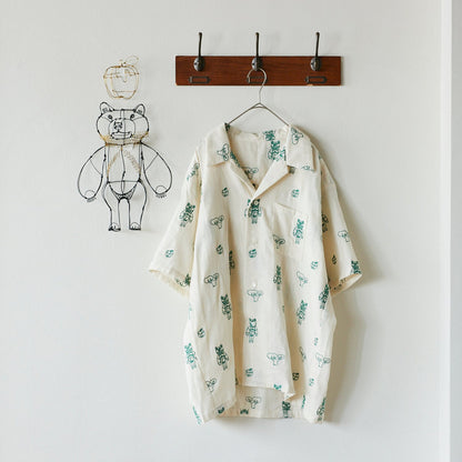 ＋HAyU fabric | HAyU BEAR | cotton double gauze embroidery 刺繡二重妙