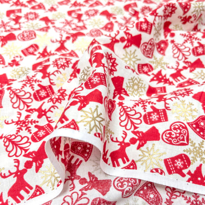 Japan | gilded christmas decoration 燙金聖誕裝飾 | cotton printed sheeting 純棉